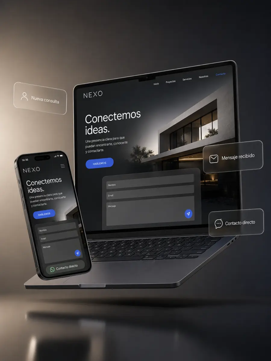 Página web de contacto adaptable a celular y computadora